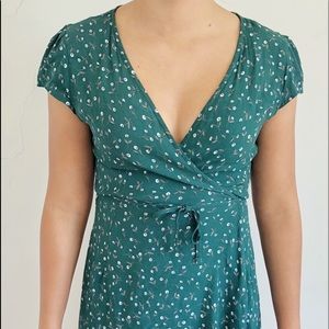 Brandy Melville green Robbie wrap dress